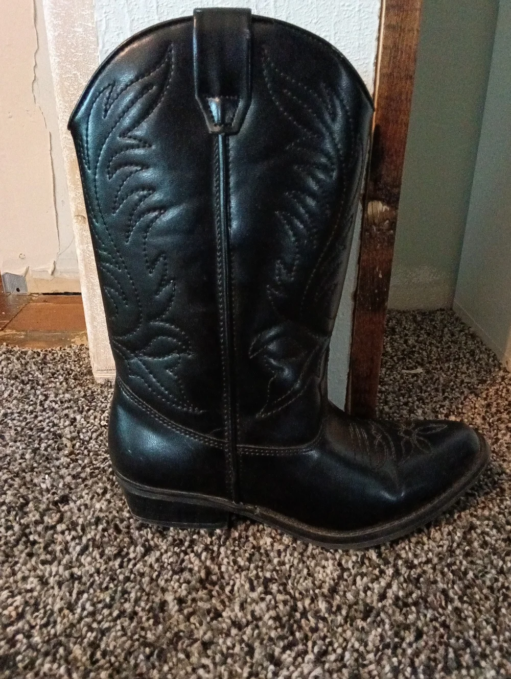 Vintage Laredo Route 66 Collection Black Kids Cowboy Boots